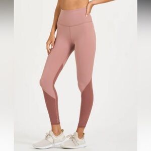 NWT Vuori Women's Color Block Studio Leggings In Color Light Terracota